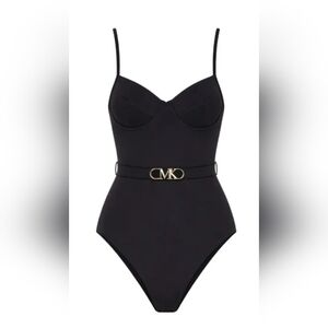 18. NWOT - Michael Kors Underwire Logo-Belt One-Piece Swimsuit